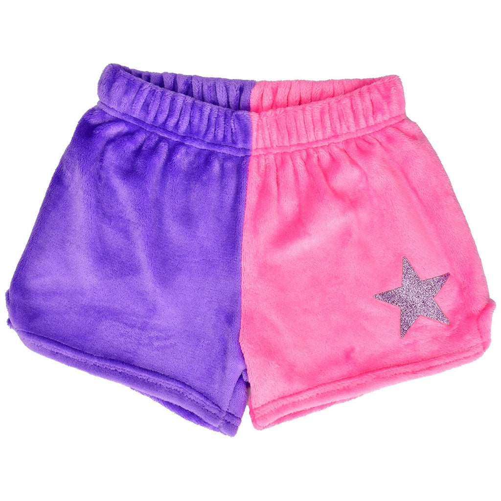 Violet & Pink Star Plush Shorts