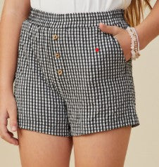 Black Checkered Shorts