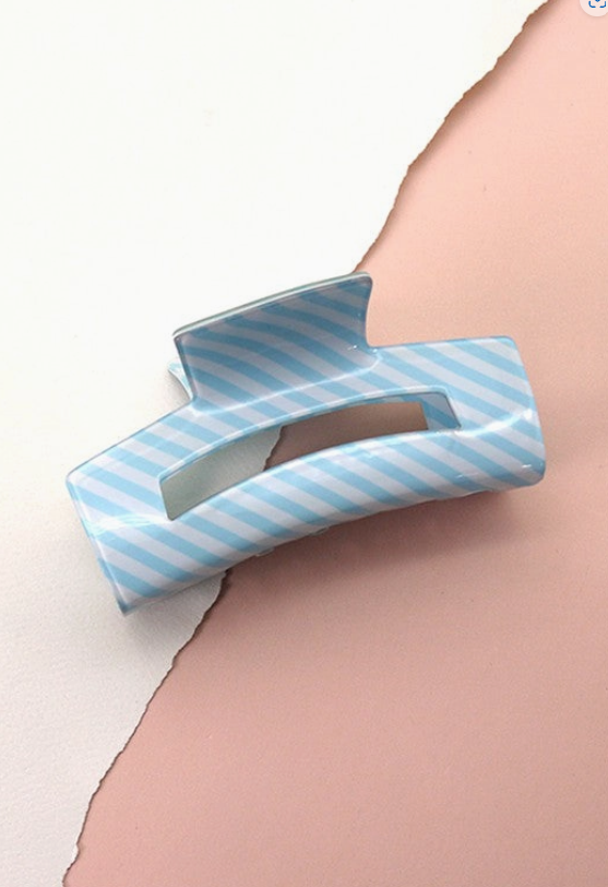 Striped Resin Hair Claw Clip