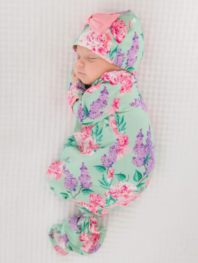 Sage Garden Ruffle Knotted Gown