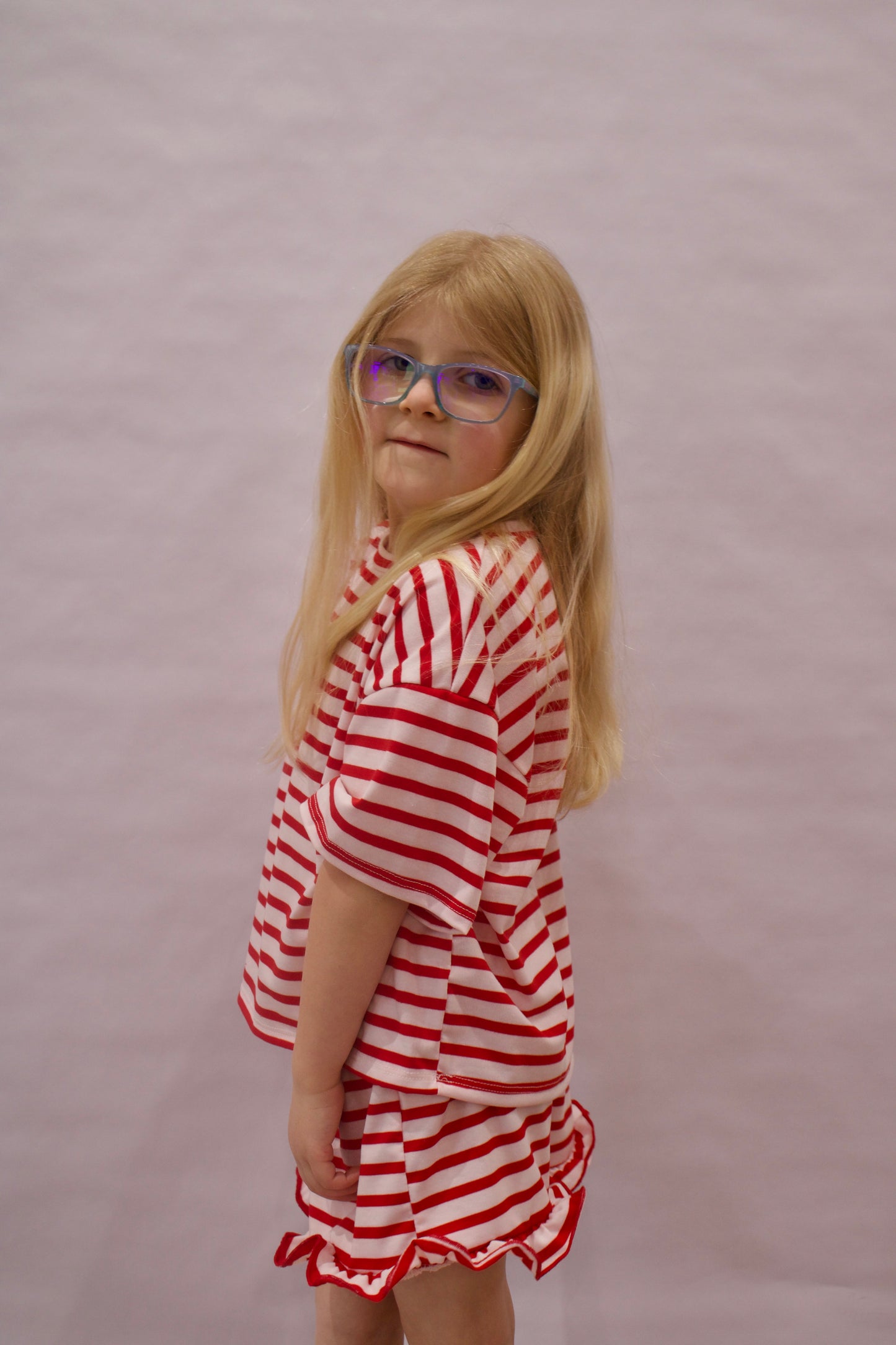 Stripe Crop Top and Short Set