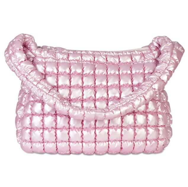 Icy Rose Puffer Overnight Bag