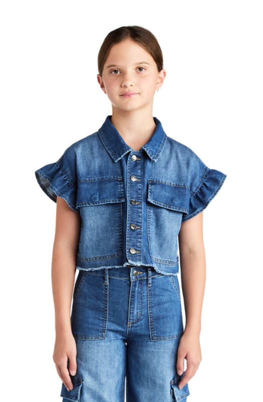 Ruffle Sleeve Crop Top
