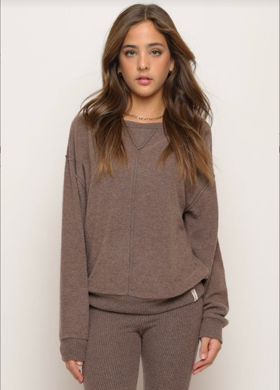 Heather Mink Hacci Sweater