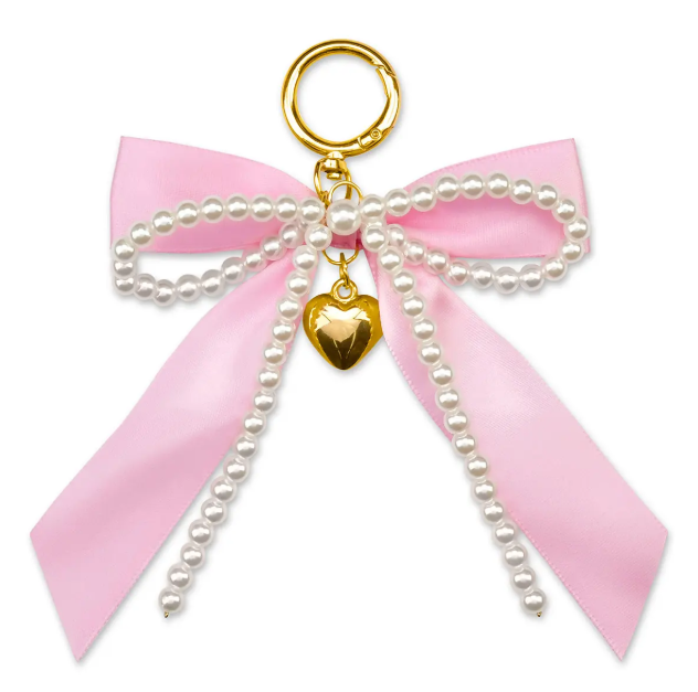 Pink Bow & Pearls Bag Charm