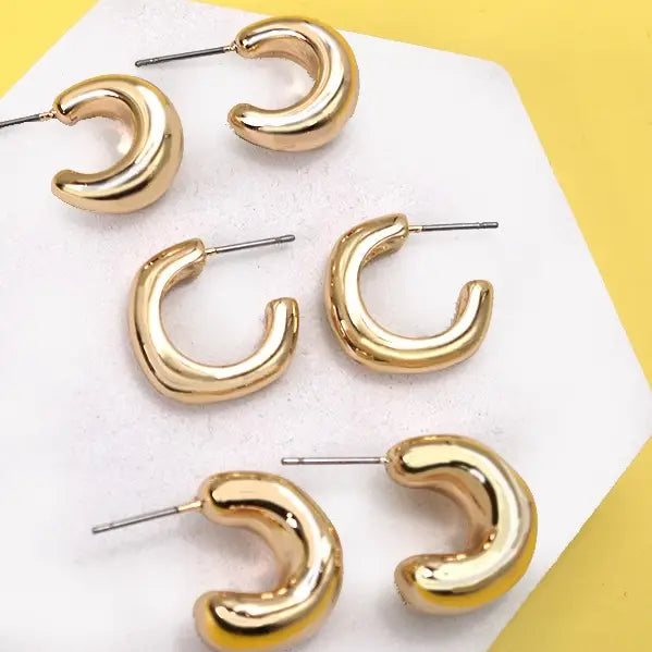 Bubbly Mini Huggie Hoop Trio Earrings