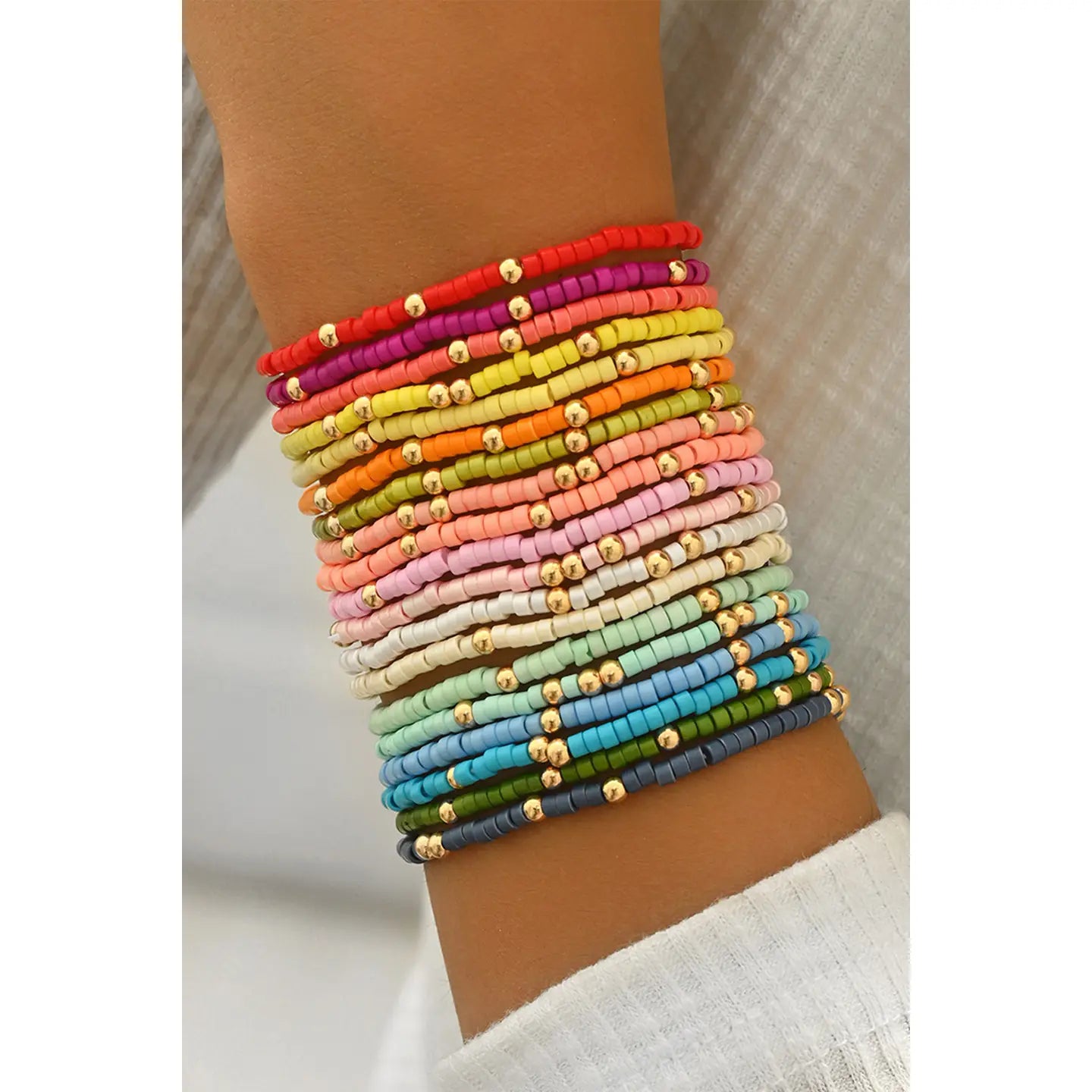Colorful Bead Stretch Bracelet Set