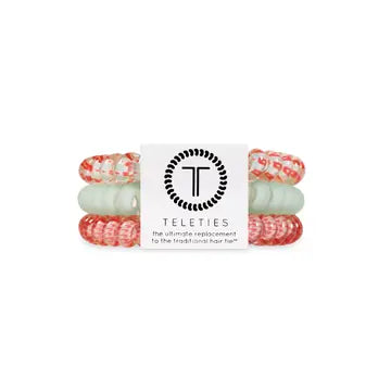 Spiral Hair Coil Pack of 3 in Calming Coral