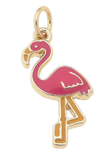 Pink Enamel Flamingo Charm