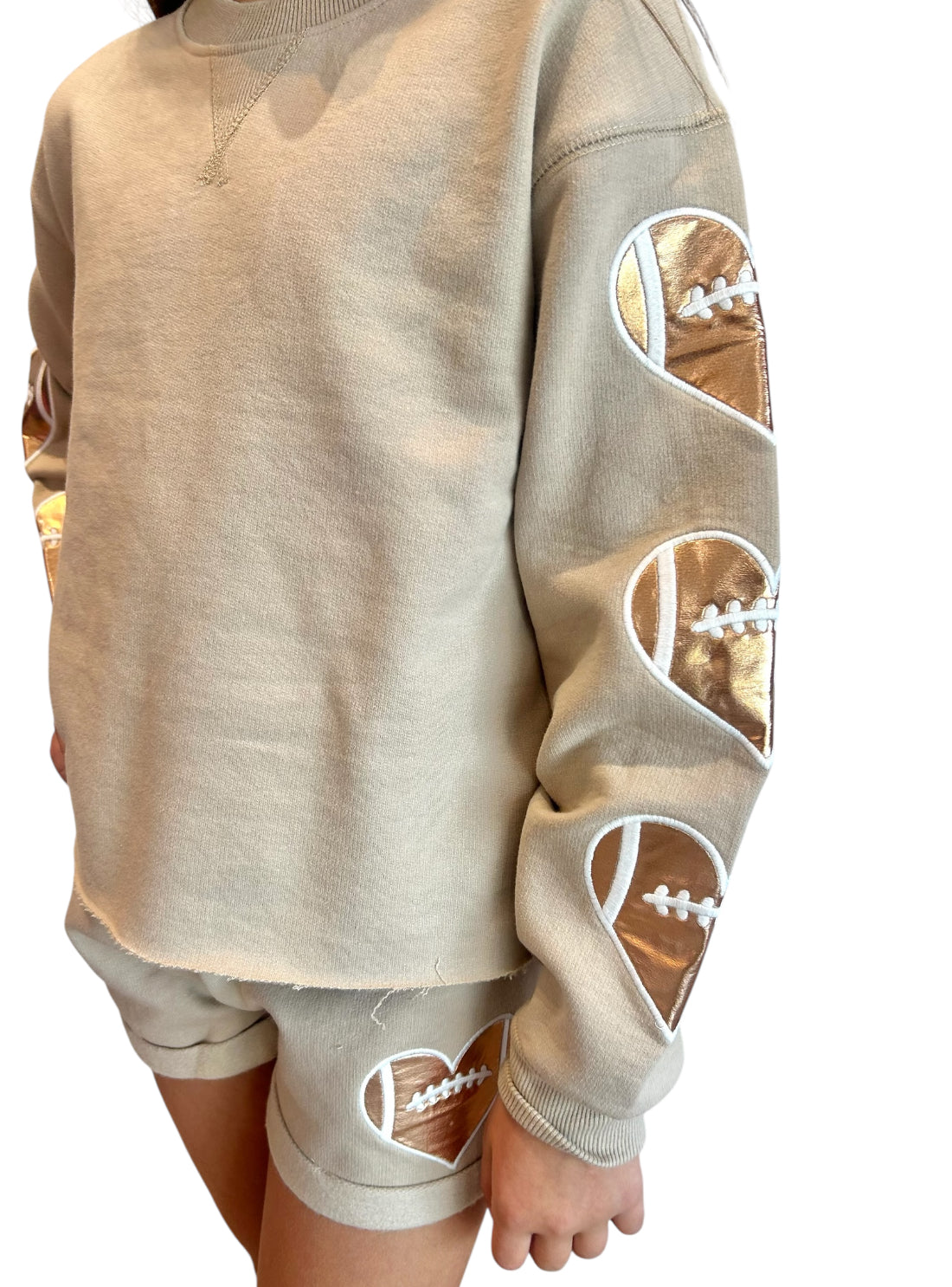 Football Heart Applique Short