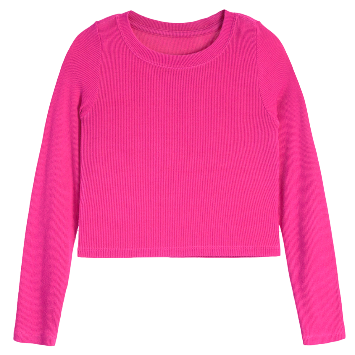 Fuchsia Long Sleeve Ribbed Top