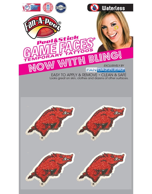 Arkansas Game Face Temporary Tattoos