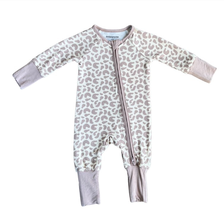 Lilac Leopard Footless Romper