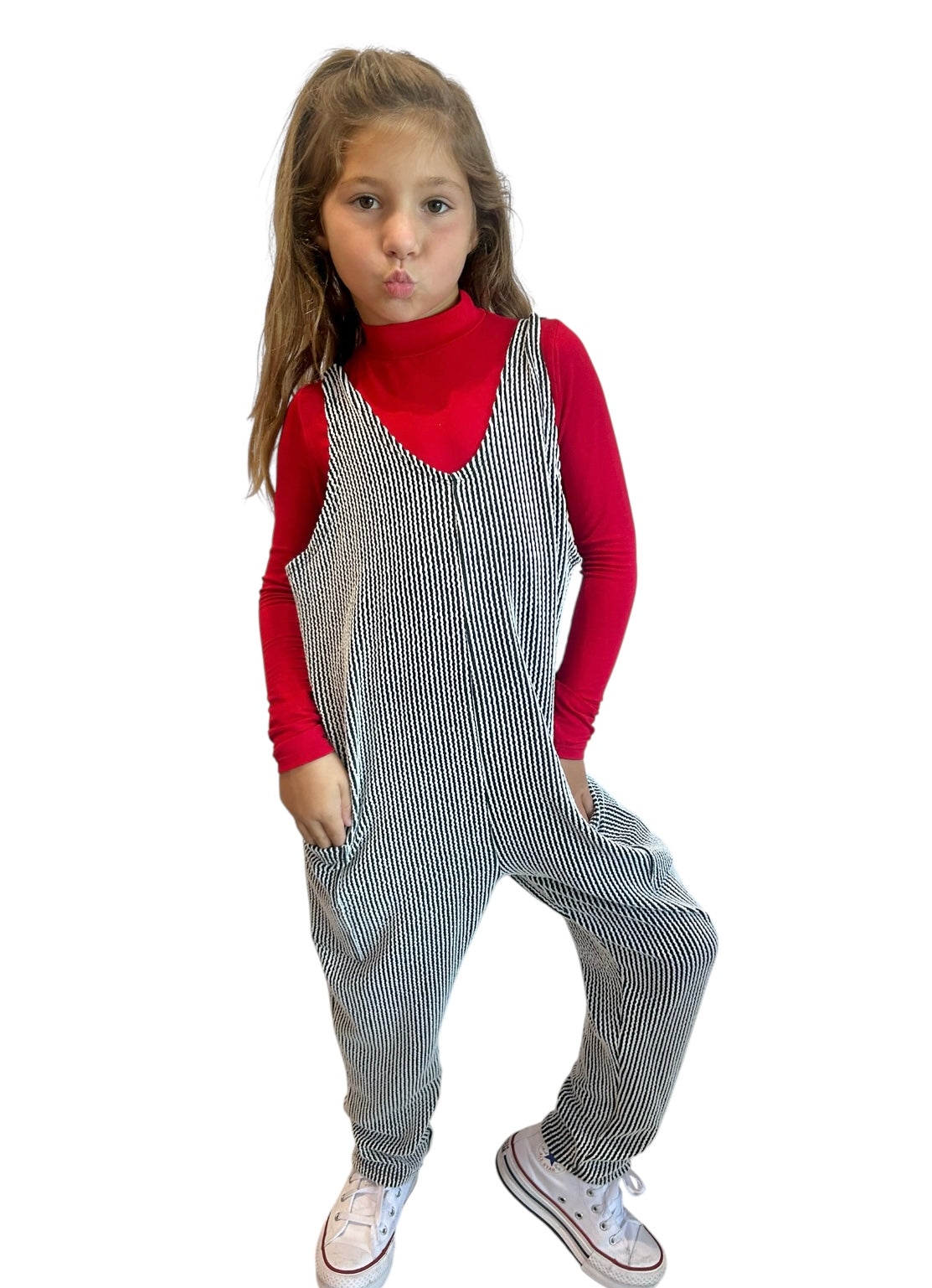 Red Mock Neck L/S Top