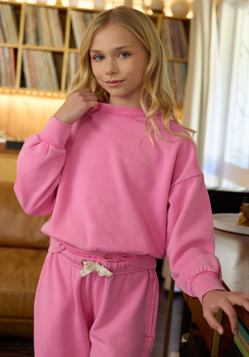 Pink Washed Fleece Sweatpant