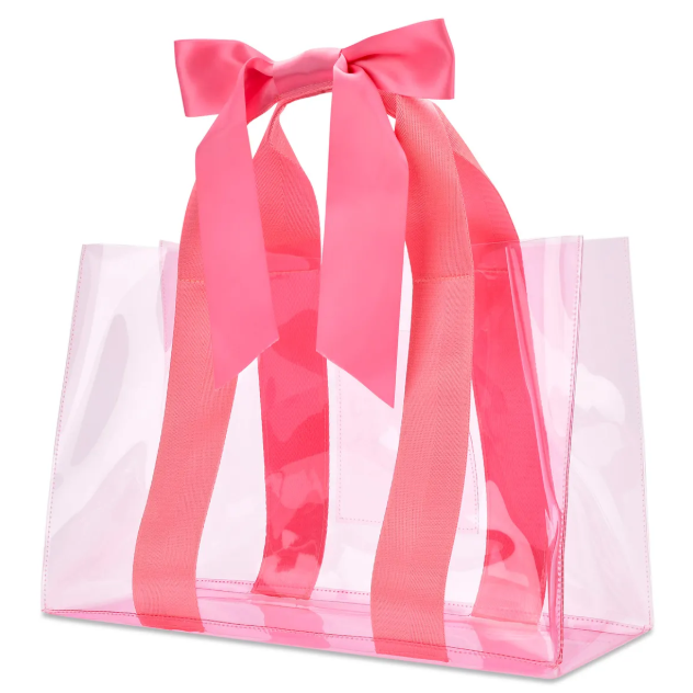Pink Bow Clear Tote Bag