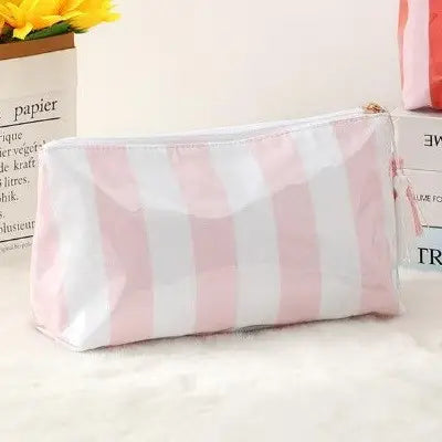 Travel Stripe Cosmetic Makeup Pouch