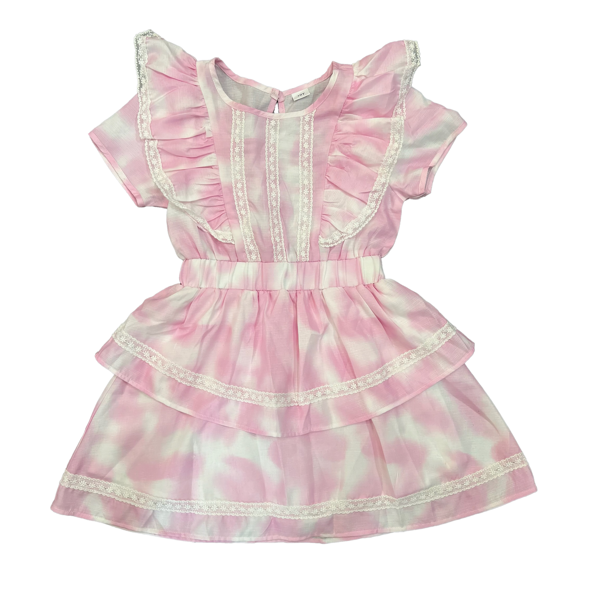 Lace Trim Ruffle Dress