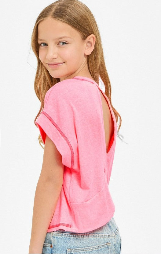Slouchy Wrapped Cutout Tee