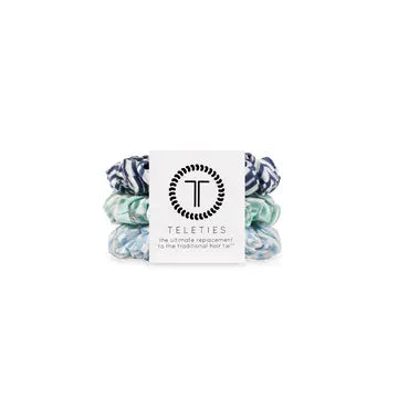 Totally Turquoise Silk Hair Scrunchie Pack