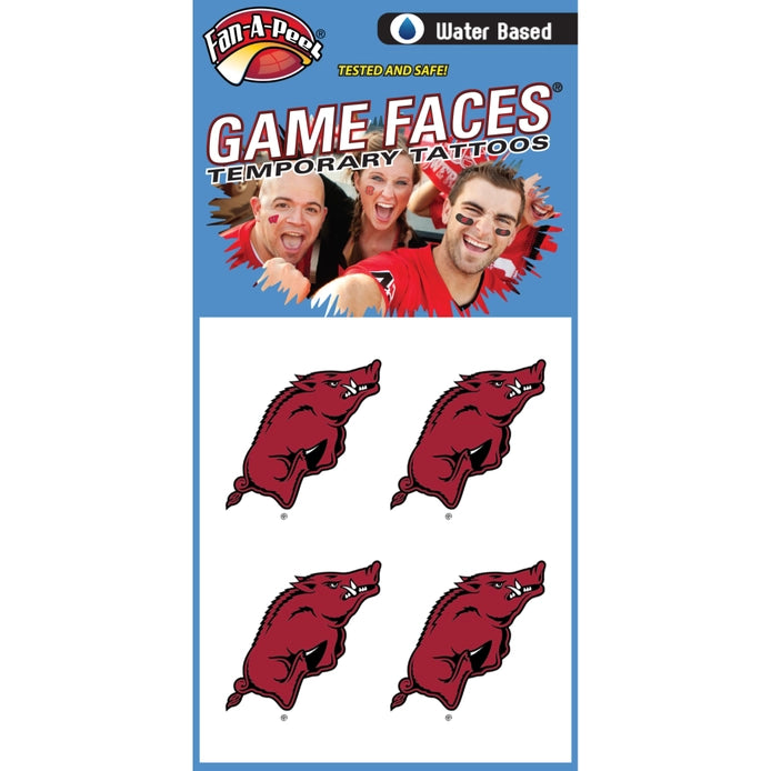 Arkansas Game Face Temporary Tattoos