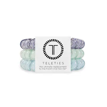 Large Spiral Hair Coil Pack of 3 in Totally Turquoise