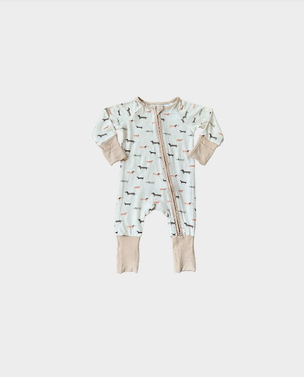 Weiner Dog Footless Romper