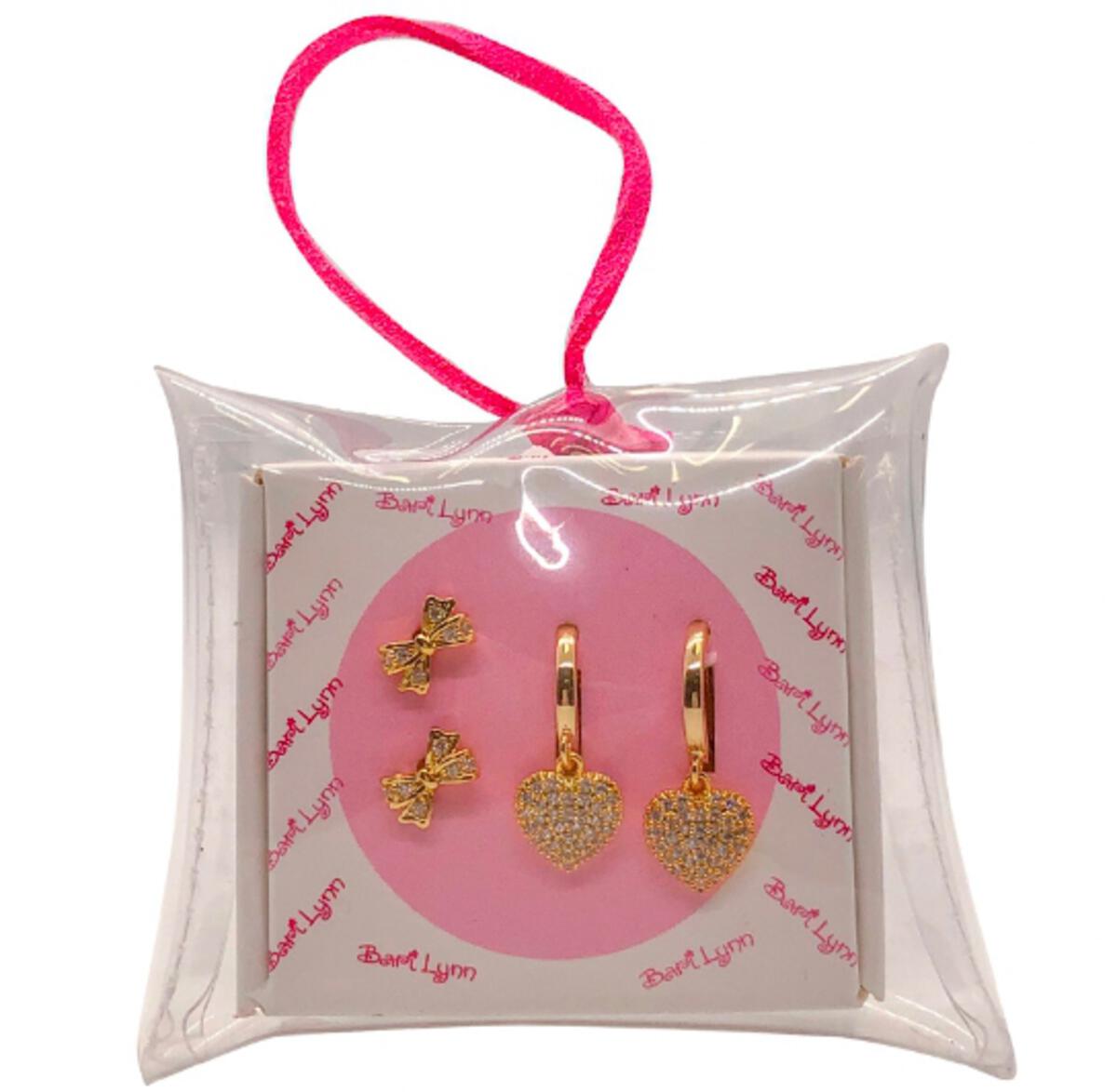 Heart Bow Earring Set