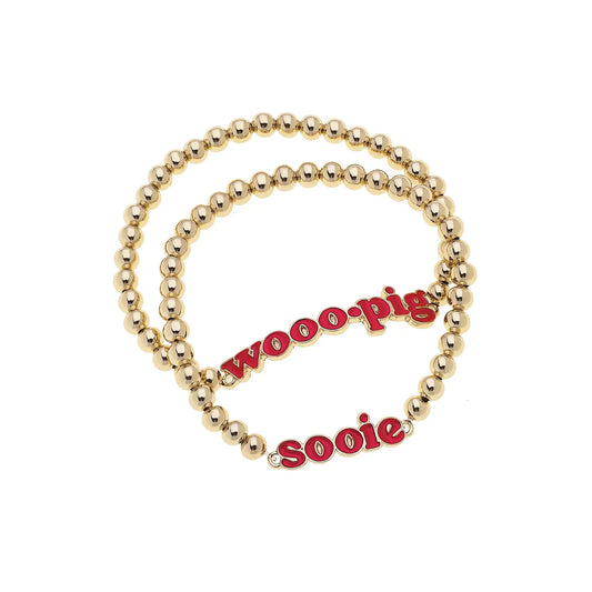 Woo Pig Gold Beaded Bracelet