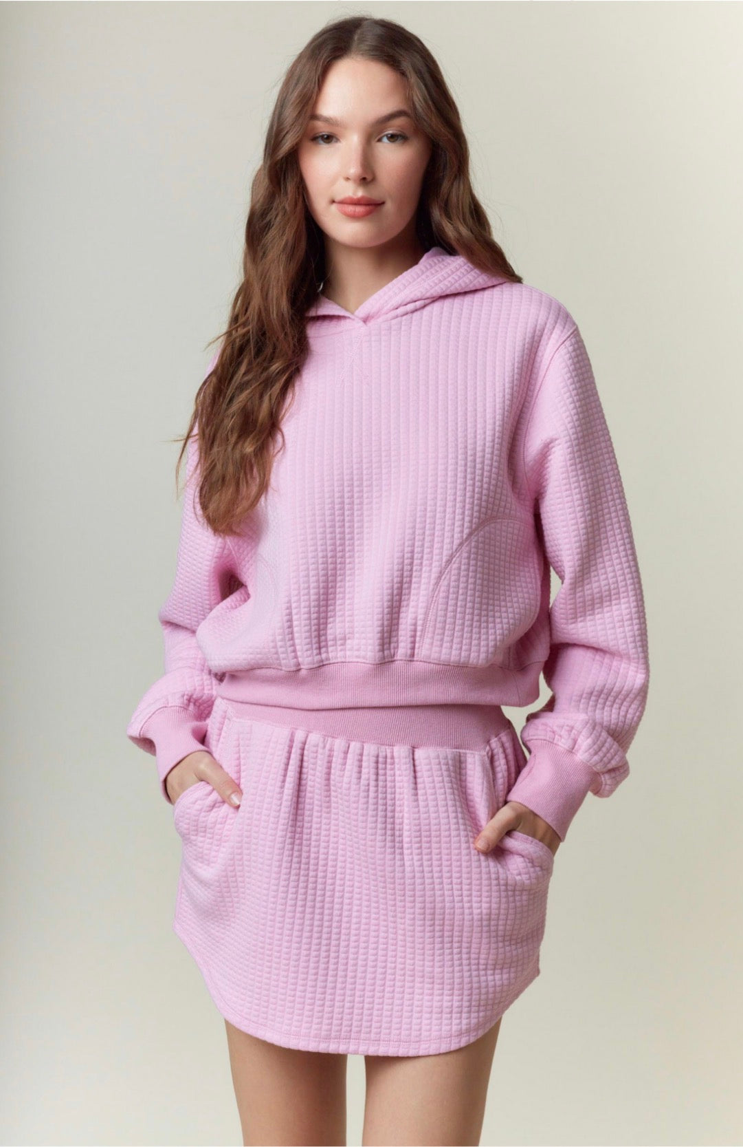 Quilted Pink Hoodie
