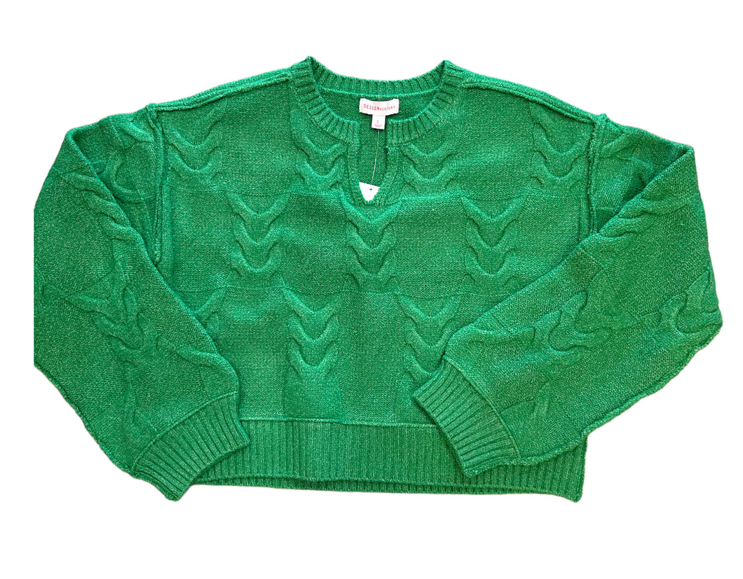 Crisp Green V Neck Sweater