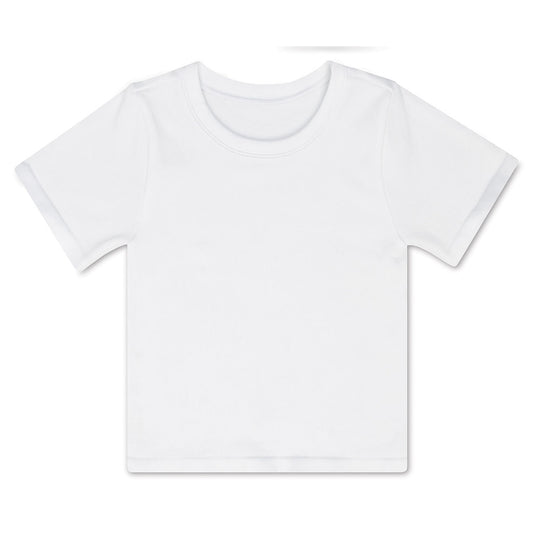 White Ribbed Short Sleeve