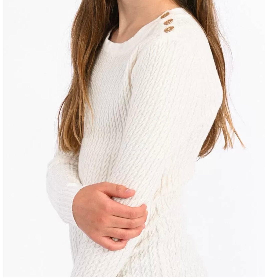 Gold Button Shoulder Sweater