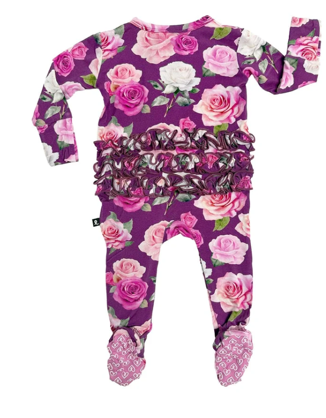 Amara Ruffled Zippered Footie