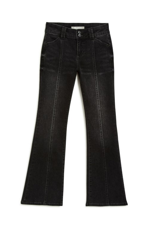 Black Front Seam Wide Leg Jean