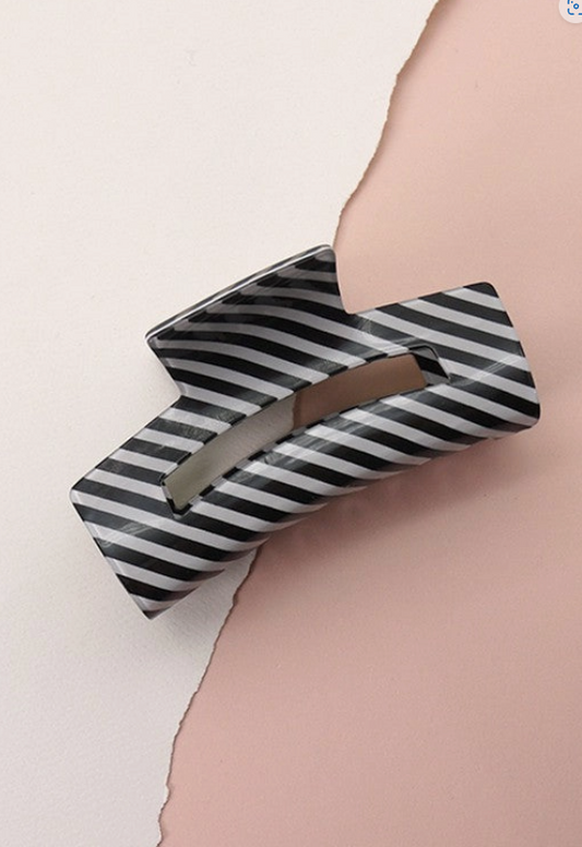 Striped Resin Hair Claw Clip