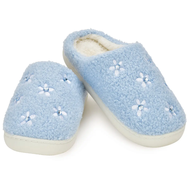Blue Ditsy Slippers