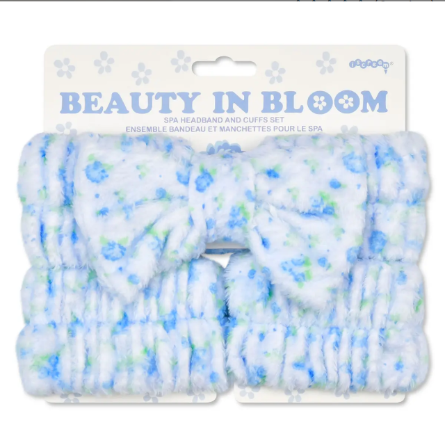 Blue Ditsy Spa Day Headband Set