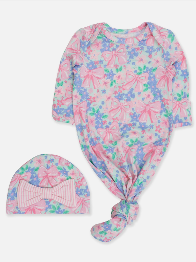 Visco Bow Knotted Gown & Hat