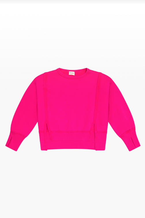 Cerise Boxy High Low Top