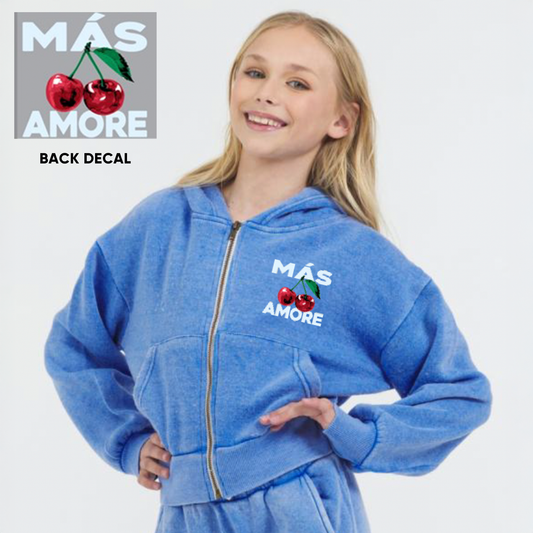 Cobalt Cherry Zip Hoodie
