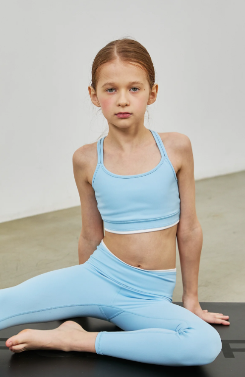 Misty Blue Cross Motion Bra