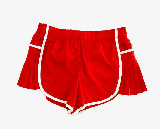 Athletic Pleated Side Panel Shorts
