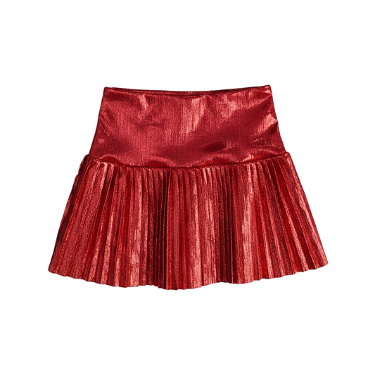 Metallic Drop Waist Skort
