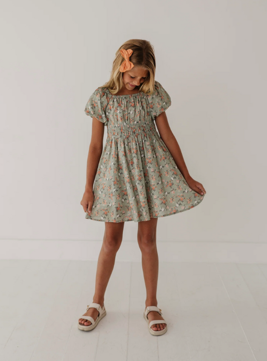 Peasant Bubble Sleeve Dress