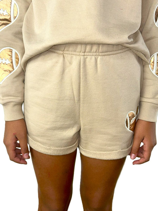 Football Heart Applique Short