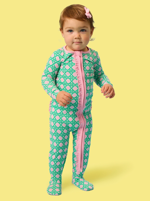 Pink Coastal Cane Footed Pajama