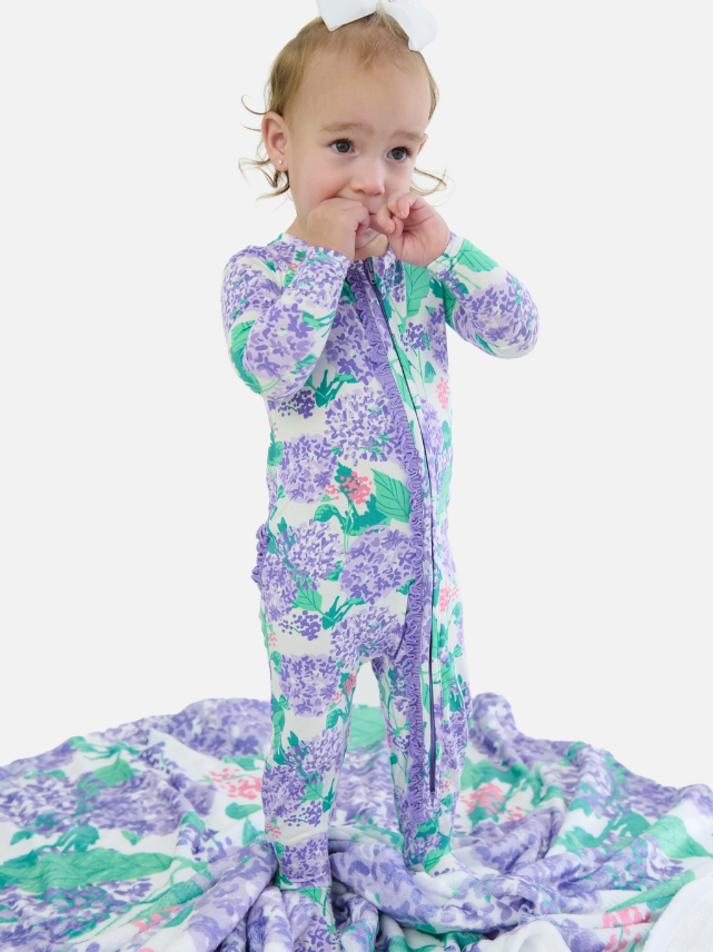 Hydrangea Garden Footed Pajama