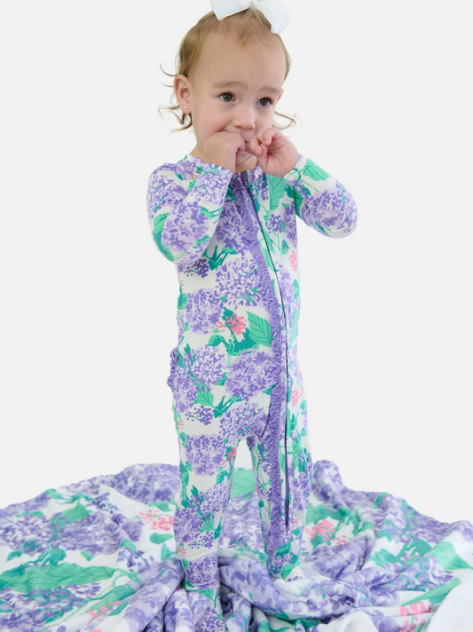 Hydrangea Garden Footed Pajama