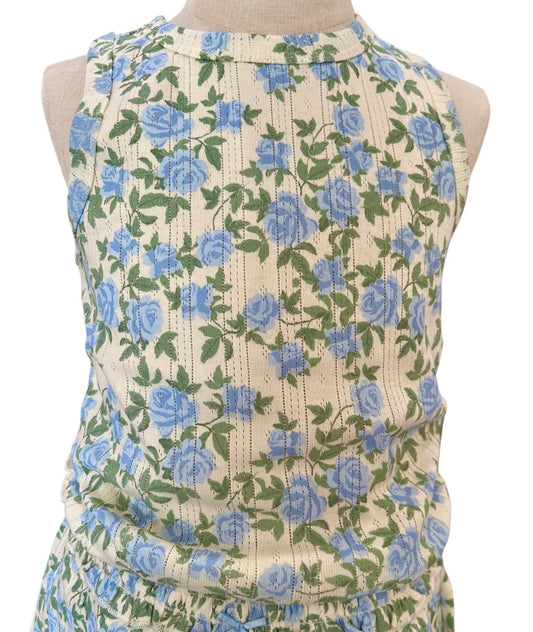 Floral Print Pointelle Tank